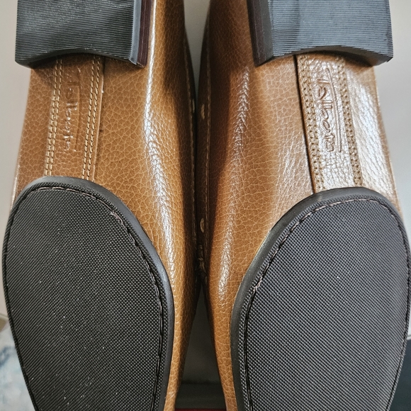 Talbots Nancy5 Dark Caramel 7M Pebble Leather Flats 7M - Picture 6 of 9